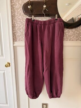 Purple jogger sweatpants